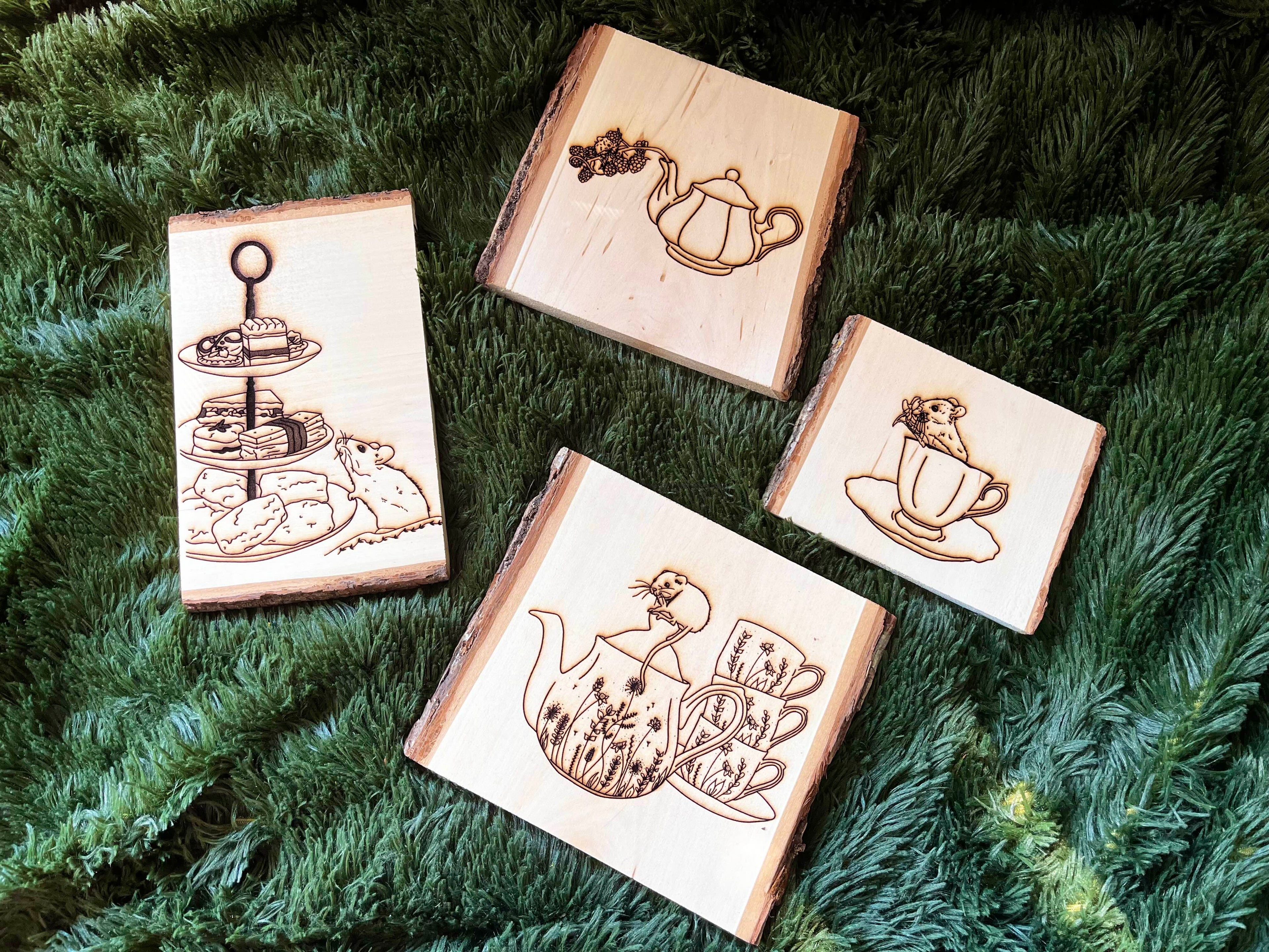 Oak and Dragon Wood Burning
